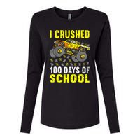 I Crushed 100 Days Of School Monster Truck Womens Cotton Relaxed Long Sleeve T-Shirt