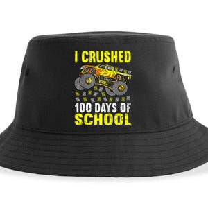 I Crushed 100 Days Of School Monster Truck Sustainable Bucket Hat