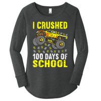 I Crushed 100 Days Of School Monster Truck Women's Perfect Tri Tunic Long Sleeve Shirt