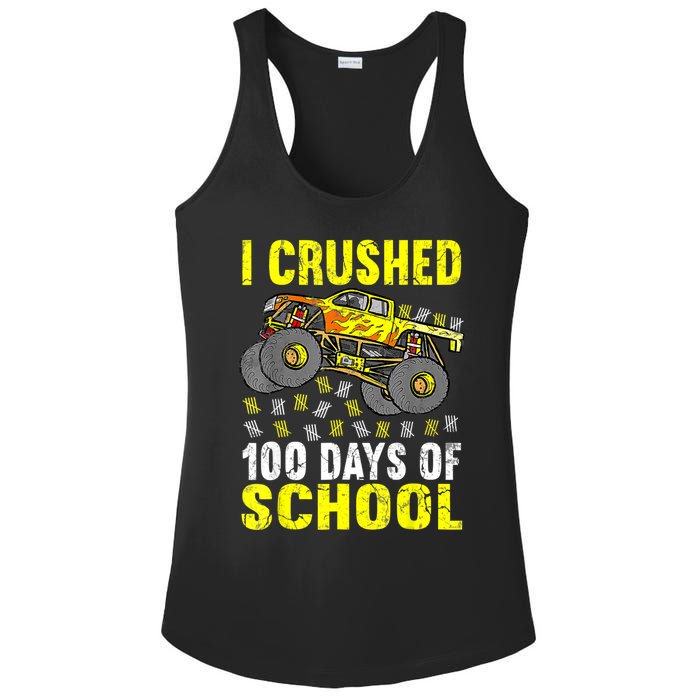 I Crushed 100 Days Of School Monster Truck Ladies PosiCharge Competitor Racerback Tank