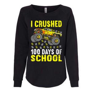 I Crushed 100 Days Of School Monster Truck Womens California Wash Sweatshirt