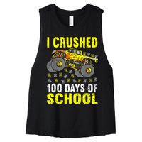 I Crushed 100 Days Of School Monster Truck Women's Racerback Cropped Tank