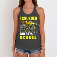 I Crushed 100 Days Of School Monster Truck Women's Knotted Racerback Tank