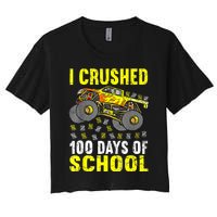 I Crushed 100 Days Of School Monster Truck Women's Crop Top Tee