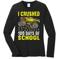 I Crushed 100 Days Of School Monster Truck Ladies Long Sleeve Shirt