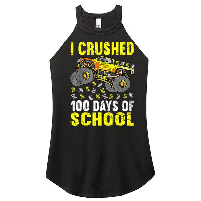 I Crushed 100 Days Of School Monster Truck Women's Perfect Tri Rocker Tank