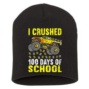 I Crushed 100 Days Of School Monster Truck Short Acrylic Beanie