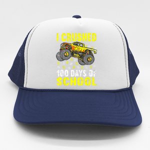 I Crushed 100 Days Of School Monster Truck Trucker Hat