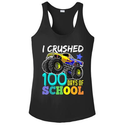 I Crushed 100 Days Of School Boys Monster Truck Ladies PosiCharge Competitor Racerback Tank