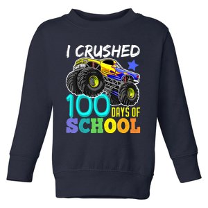 I Crushed 100 Days Of School Boys Monster Truck Toddler Sweatshirt