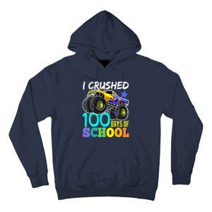 I Crushed 100 Days Of School Boys Monster Truck Tall Hoodie