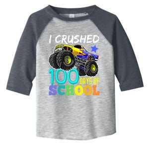 I Crushed 100 Days Of School Boys Monster Truck Toddler Fine Jersey T-Shirt