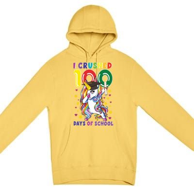 I Crushed 100 Day Of School Unicorn Teacher Student Cute Gift Premium Pullover Hoodie