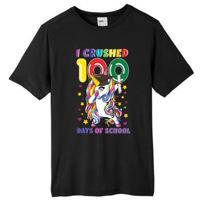 I Crushed 100 Day Of School Unicorn Teacher Student Cute Gift Tall Fusion ChromaSoft Performance T-Shirt