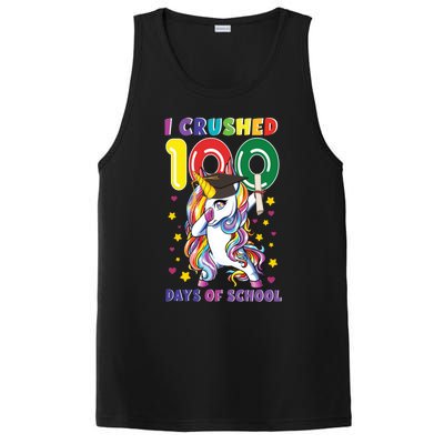 I Crushed 100 Day Of School Unicorn Teacher Student Cute Gift PosiCharge Competitor Tank