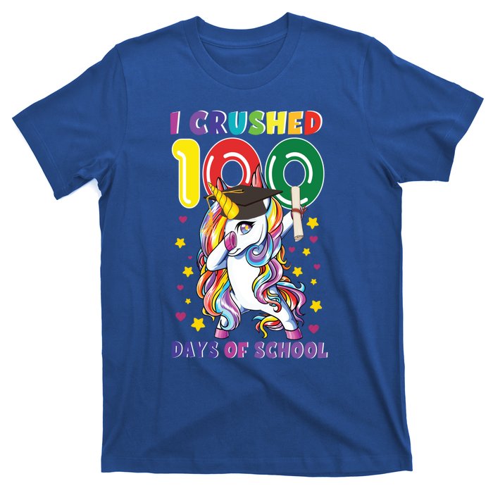 I Crushed 100 Day Of School Unicorn Teacher Student Cute Gift T-Shirt