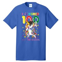 I Crushed 100 Day Of School Unicorn Teacher Student Cute Gift Tall T-Shirt