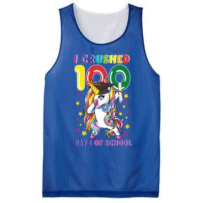 I Crushed 100 Day Of School Unicorn Teacher Student Cute Gift Mesh Reversible Basketball Jersey Tank