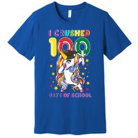 I Crushed 100 Day Of School Unicorn Teacher Student Cute Gift Premium T-Shirt