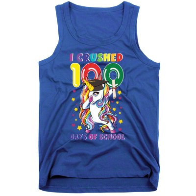 I Crushed 100 Day Of School Unicorn Teacher Student Cute Gift Tank Top