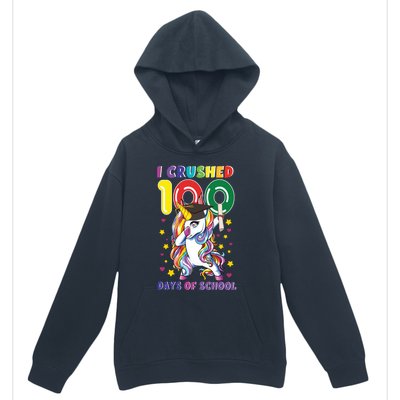 I Crushed 100 Day Of School Unicorn Teacher Student Cute Gift Urban Pullover Hoodie