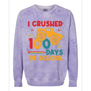 I Crushed 100 Days Of School Colorblast Crewneck Sweatshirt