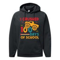 I Crushed 100 Days Of School Performance Fleece Hoodie