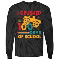 I Crushed 100 Days Of School Tie-Dye Long Sleeve Shirt