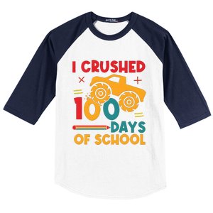 I Crushed 100 Days Of School Baseball Sleeve Shirt