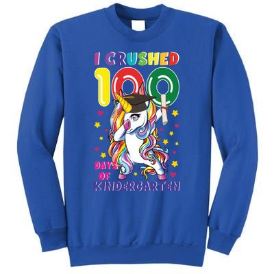 I Crushed 100 Day Of Kindergarten Unicorn Teacher Cute Gift Sweatshirt