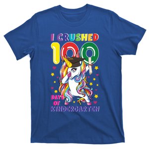 I Crushed 100 Day Of Kindergarten Unicorn Teacher Cute Gift T-Shirt