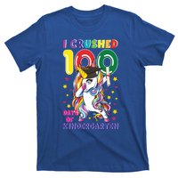 I Crushed 100 Day Of Kindergarten Unicorn Teacher Cute Gift T-Shirt