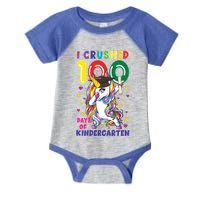 I Crushed 100 Day Of Kindergarten Unicorn Teacher Cute Gift Infant Baby Jersey Bodysuit