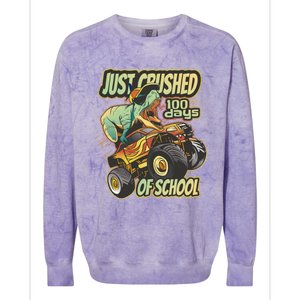 I Crushed 100 Days Of First Grade 100th Day Of School Meaningful Gift Colorblast Crewneck Sweatshirt