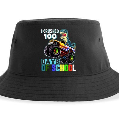 I Crushed 100 Days Of School Funny Trex 100th Day Of School Sustainable Bucket Hat