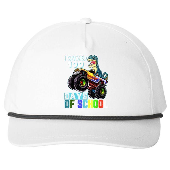 I Crushed 100 Days Of School Funny Trex 100th Day Of School Snapback Five-Panel Rope Hat