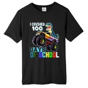 I Crushed 100 Days Of School Funny Trex 100th Day Of School Tall Fusion ChromaSoft Performance T-Shirt