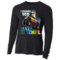 I Crushed 100 Days Of School Funny Trex 100th Day Of School Cooling Performance Long Sleeve Crew