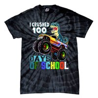 I Crushed 100 Days Of School Funny Trex 100th Day Of School Tie-Dye T-Shirt