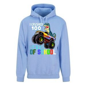 I Crushed 100 Days Of School Funny Trex 100th Day Of School Unisex Surf Hoodie