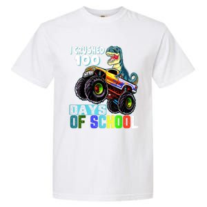 I Crushed 100 Days Of School Funny Trex 100th Day Of School Garment-Dyed Heavyweight T-Shirt