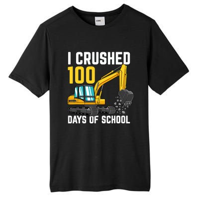 I Crushed 100 Days Of School Boy Excavator Tall Fusion ChromaSoft Performance T-Shirt