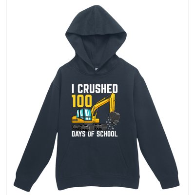 I Crushed 100 Days Of School Boy Excavator Urban Pullover Hoodie