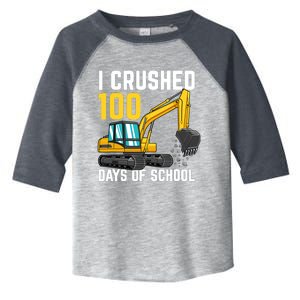 I Crushed 100 Days Of School Boy Excavator Toddler Fine Jersey T-Shirt