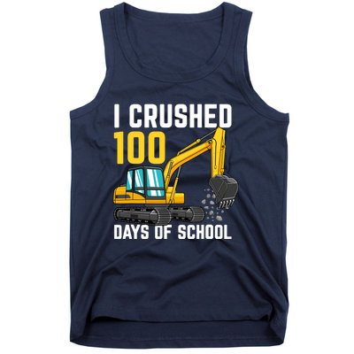 I Crushed 100 Days Of School Boy Excavator Tank Top