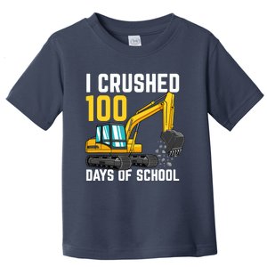 I Crushed 100 Days Of School Boy Excavator Toddler T-Shirt