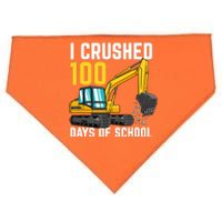 I Crushed 100 Days Of School Boy Excavator USA-Made Doggie Bandana