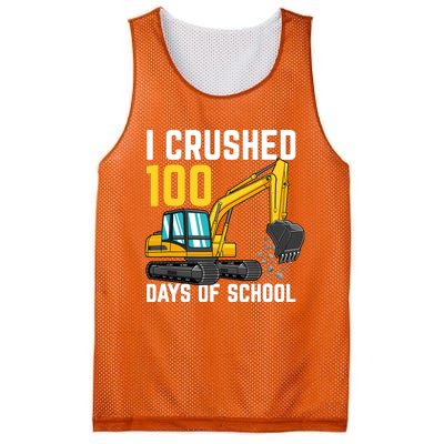 I Crushed 100 Days Of School Boy Excavator Mesh Reversible Basketball Jersey Tank