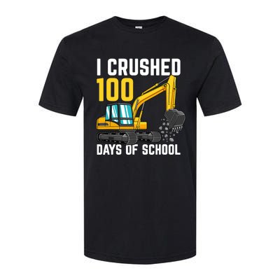 I Crushed 100 Days Of School Boy Excavator Softstyle CVC T-Shirt