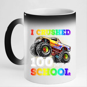 I Crushed 100 Days Of School Monster Truck For 11oz Black Color Changing Mug